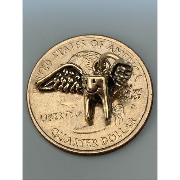 Tooth Fairy Sterling Silver Jewelry Charm #fairy #dentist - Picture 3 of 4